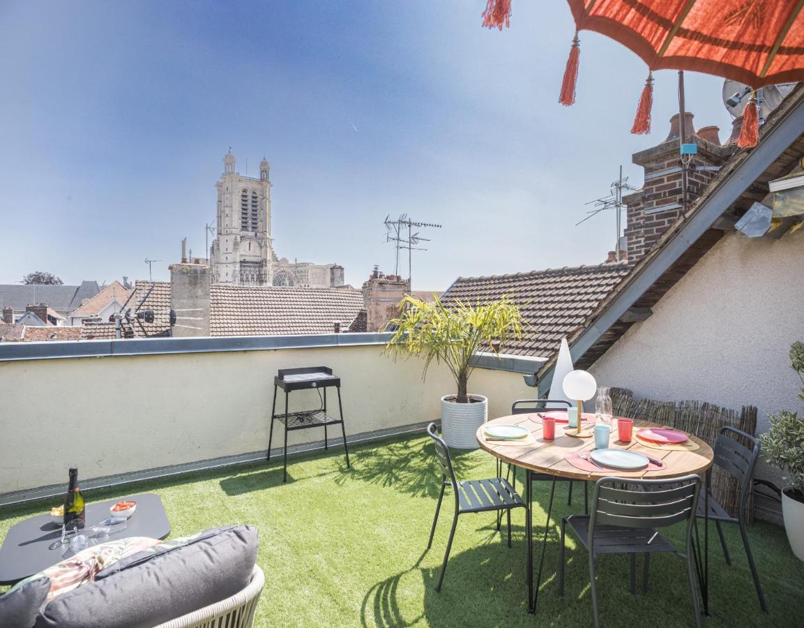 Le Rooftop - Vue Cathedrale - Climatisation Труа Экстерьер фото